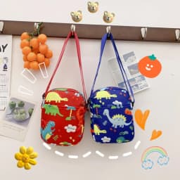 Cartoon Men Women Dinosaur Shoulder Bags Canvas Bag Makeup Bag Phone Bag Cosmetic Bag Waist Pack Chest Bag