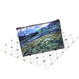 Vintage Oil Painting Canvas Cosmetic Bag Van Gogh Art Sunflower Star Moon Night Makeup Pouch Bag Travel Coin Purse Wallets Women