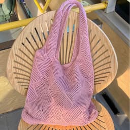 New Trend Women's Bag Crochet Handbag Retro Knitted Solid Color Hollow Top-handle Tote Bag Travel Shopper Shoulder Bag