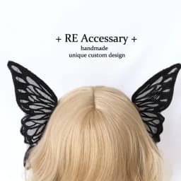 Cosplay Gothic Lolita Angel Wings Hairpin Demon Headdress Harajuku Horns Embroidery Feather Hair Clip Anime Accessories