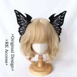 Cosplay Gothic Lolita Angel Wings Hairpin Demon Headdress Harajuku Horns Embroidery Feather Hair Clip Anime Accessories