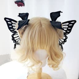 Cosplay Gothic Lolita Angel Wings Hairpin Demon Headdress Harajuku Horns Embroidery Feather Hair Clip Anime Accessories