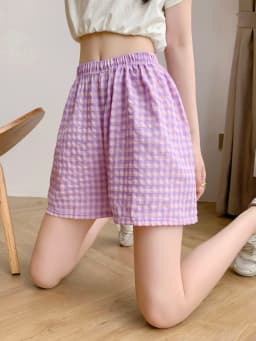 Summer Home Shorts Women's High Waisted Slimming Wide Leg Pants Sports Casual Pants Loose Plaid Pajama Pants