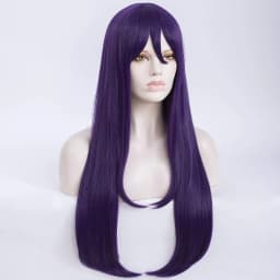 Long Straight Purple Girls Cosplay Wig with Bang Cosplay Wig High Temperature Fiber Hair Wigs Costume Party