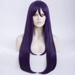 Long Straight Purple Girls Cosplay Wig with Bang Cosplay Wig High Temperature Fiber Hair Wigs Costume Party
