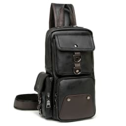 Vintage Luxury Designer Leather Crossbody Bags for Men Messenger Chest Bag Fashion Casual Bag Waterproof PU Single Shoulder Bags