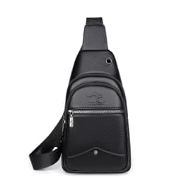 New Kangaroo Luxury Brand Chest Pack Men Crossbody Bag Black Brown Leather Chest Bag Casual Travel Sling Bag Messenger Bag Male