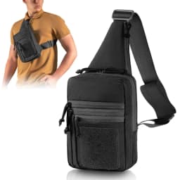 Tactical Shoulder Chest Bag Pistol Holster Concealed Carry Sling Crossbody Range Gun Convertible Backpack for Hunting Camping