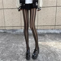 Sexy Women Tights Lingerie Striped Thigh High Stockings Pantyhose Women Female Hosiery High Waist Body Stockings Black Tights