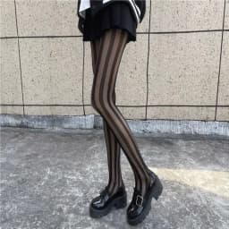 Sexy Women Tights Lingerie Striped Thigh High Stockings Pantyhose Women Female Hosiery High Waist Body Stockings Black Tights