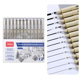 6/9/12Pcs Set Pigma Micron Fine Pen Waterproof Smooth Black Ink Fineliner Drawing Pens Art Sketch Marker Liner Rotulador Tekenen