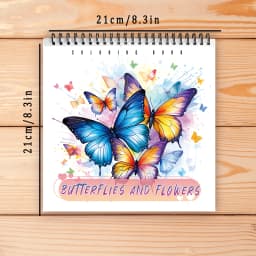 Adult coloring book - 30 Sheets Women's spiral coloring book, 8.3x 8.3 inches, drawing book, birthday gift, holiday party gift