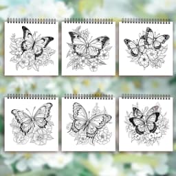 Adult coloring book - 30 Sheets Women's spiral coloring book, 8.3x 8.3 inches, drawing book, birthday gift, holiday party gift