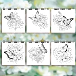 Adult coloring book - 30 Sheets Women's spiral coloring book, 8.3x 8.3 inches, drawing book, birthday gift, holiday party gift