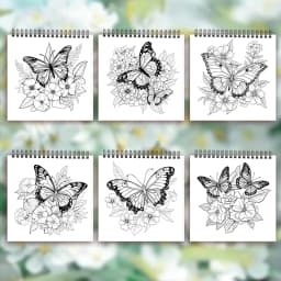 Adult coloring book - 30 Sheets Women's spiral coloring book, 8.3x 8.3 inches, drawing book, birthday gift, holiday party gift