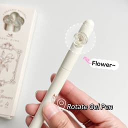 4PCS/Set Flower Gel Pen 0.5MM Quick Dry Gel Ink Pen For Students Creative Rotate Writing Pen Black Refill Neutral Pen Stationery