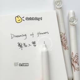 4PCS/Set Flower Gel Pen 0.5MM Quick Dry Gel Ink Pen For Students Creative Rotate Writing Pen Black Refill Neutral Pen Stationery