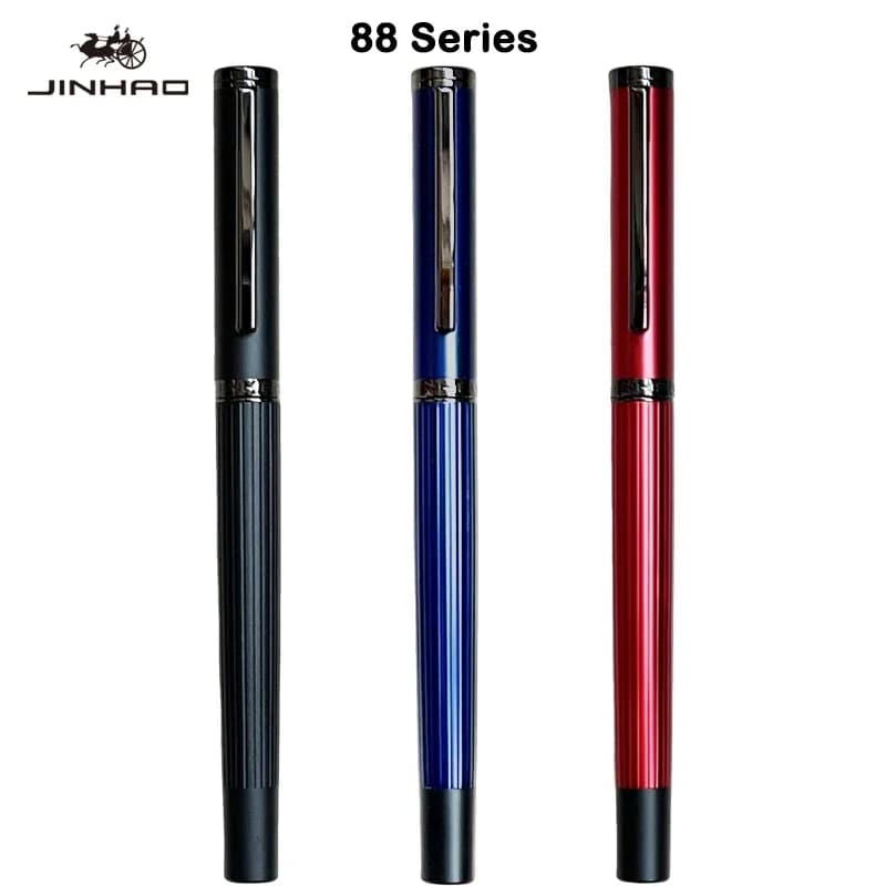 Luxury JINHAO 88 Metal Fountain Pen Blue/Red/Black Color Writing Pens F/EF Nib Business Office School Supplies Stationery PK 82