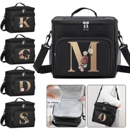 Lunch Bag Thermal Organizer Handbag Cooler Shoulder Storage Bags Waterproof Boxes for Student New Fashion Lunchbag Gold Pattern