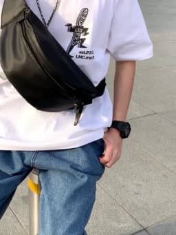 Sport Chest Pack PU Leather Men Belt Bag Casual Trend Waterproof Shoulder Bag Fanny Pack Street Hip-hop Boy Waist Bag Phone Pack