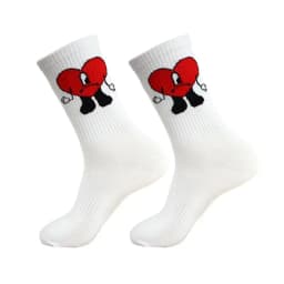 Street Bad Bunny Adult Knitting Socks Anime Cosplay Red Heart Cotton Cartoon Personality Socks Trend Stockings Gift