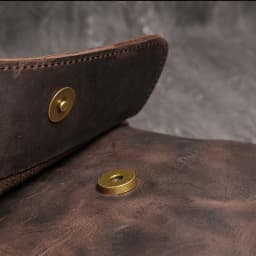 Vintage Genuine Leather Dark Crossbody Bag Phone Bag Fashion Sling Bag MEN'S Cowhide Shoulder Bag 7.9-inch iPad Bag