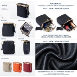 2024 New Arrival Square Genuine Leather Small Purses Women's Portable Coin Money Wallets Earphone Lipstick Pouch Card Holders