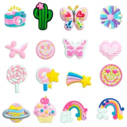 Pink Cool Cute Unique Collection Shoe Charms for Clogs Sandals Decoration Shoe Accessories Charms for Friends Gifts
