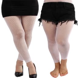 Women's Footless Fishnet Ankle Tights Plus Size High Waist High Stretch Large Size Net Leggings Stockings Can Be Wear 100kg