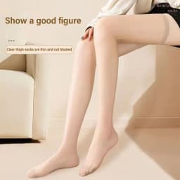 2 Pairs Women Stockings Thigh High Transparent Sexy Black Silk Socks Appear Slim Ultra-thin Leg Socks Thigh High For Women