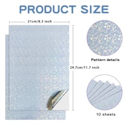 Holographic Printable Sticker Paper for Inkjet 10 Pcs Vinyl Sticker Printable Paper, Waterproof Glossy Sticker Dries Quickly A4
