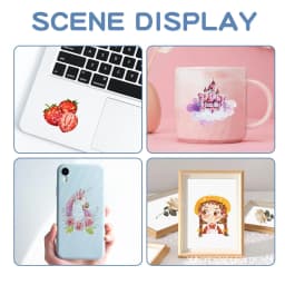 Holographic Printable Sticker Paper for Inkjet 10 Pcs Vinyl Sticker Printable Paper, Waterproof Glossy Sticker Dries Quickly A4