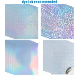 Holographic Printable Sticker Paper for Inkjet 10 Pcs Vinyl Sticker Printable Paper, Waterproof Glossy Sticker Dries Quickly A4