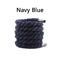Round Shoelace 10mm Shoelace Hand-woven Universal Three-strand Cotton Rope Solid Color Bold Cotton Twist Decoration Shoe Laces