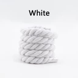 Round Shoelace 10mm Shoelace Hand-woven Universal Three-strand Cotton Rope Solid Color Bold Cotton Twist Decoration Shoe Laces