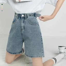 Summer New Women's Short Jeans Y2K Retro Street Fashion Casual Denim Shorts Female High Waisted Loose Straight Leg Denim Shorts