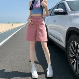 Summer New Women's Short Jeans Y2K Retro Street Fashion Casual Denim Shorts Female High Waisted Loose Straight Leg Denim Shorts