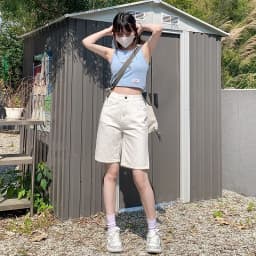 Summer New Women's Short Jeans Y2K Retro Street Fashion Casual Denim Shorts Female High Waisted Loose Straight Leg Denim Shorts
