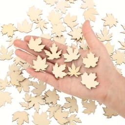 80 Pieces Mini Wooden Maple Leaf Cutout Unfinished Blank Wooden Maple Leaf Slice Maple Leaf,Thanksgiving Party ,DIY Decoration
