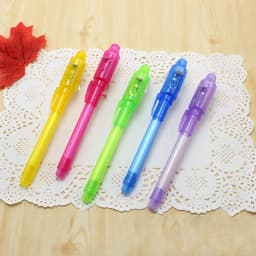 6pcs Luminous Light Pen Magic Purple 2 in 1 UV Black Light Combo Drawing Invisible Ink Pen Learning Education Toys for Child