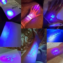 6pcs Luminous Light Pen Magic Purple 2 in 1 UV Black Light Combo Drawing Invisible Ink Pen Learning Education Toys for Child