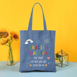 There Is No Teacher Like You Thank You for Teaching Me Print Shoulder Bag Women Denim Shopping Bags Female Tote Gift for Teacher
