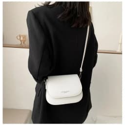 Trendy Saddle Shoulder Bag Women PU Leather Crossbody Bag Simple Solid Color Flap Messenger Bag Fashion Handbags Pouch
