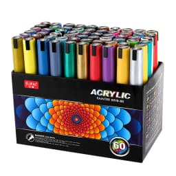 12/60 Colors Acrylic Marker Rock Painting Kit for Kids Children Stone Paint Pens Set Ceramic Glass Wood DIY Crafts Art Supplies
