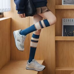 3 pairs of calf socks versatile Lolita Blue college wind and sun long tube thin in spring and summer