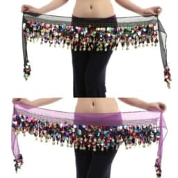 Thailand/India/Arab Dancer Sequins Tassels Skirt Women Sexy Belly Dance Hip Scarf Wrap Belt Dancer Skirt Female Show Costumes