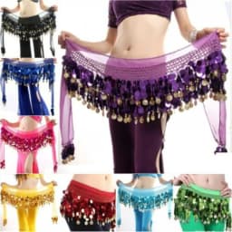 Thailand/India/Arab Dancer Sequins Tassels Skirt Women Sexy Belly Dance Hip Scarf Wrap Belt Dancer Skirt Female Show Costumes