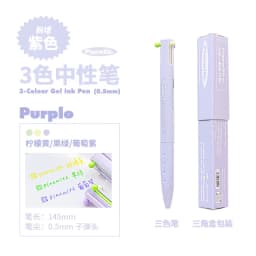 Exquisite3 Color Multifunctional Retractable Gel Pen 0.5mm Stationery Caneta канцелярия Triangular Comfortable Grip Pe