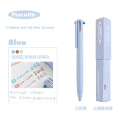Exquisite3 Color Multifunctional Retractable Gel Pen 0.5mm Stationery Caneta канцелярия Triangular Comfortable Grip Pe