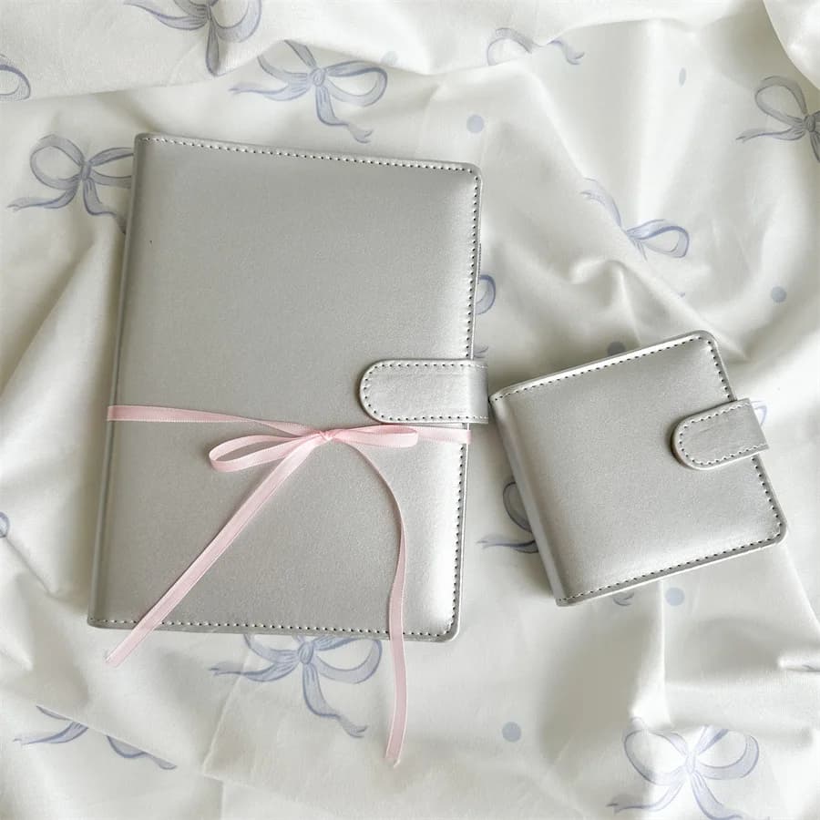 A5 A6 A8 SliverGold PU DIY Binder Notebook Cover Diary Agenda Planning Paper Cover School Stationery